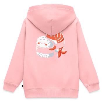 Sushi - Sweat Premium à capuche zippé enfant bio - rose - Dos - AI Model Kid Female (0cm)