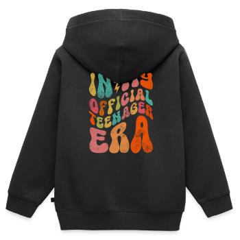 Adolescent - Sweat Premium à capuche zippé enfant bio - noir - Dos - AI Model Kid Male (0cm)