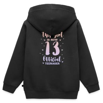 Teenager Teenie Teen Teens Teeny Geschenk - Kinder Premium Organic Zip Hoodie - Schwarz - Hinten - AI Model Kid Male (0cm)