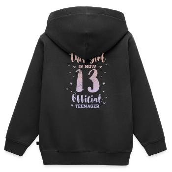 Adolescent - Sweat Premium à capuche zippé enfant bio - noir - Dos - AI Model Kid Male (0cm)