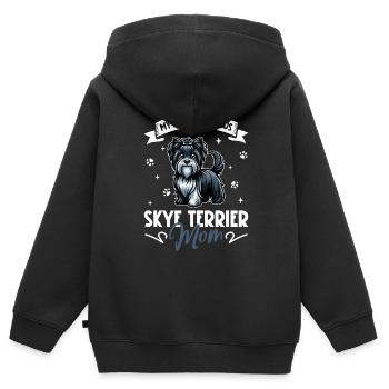 Skye Terrier Mama - Kinder Premium Organic Zip Hoodie - Schwarz - Hinten - AI Model Kid Male (0cm)