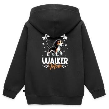 Treeing Walker Coonhound Maman - Sweat Premium à capuche zippé enfant bio - noir - Dos - AI Model Kid Male (0cm)