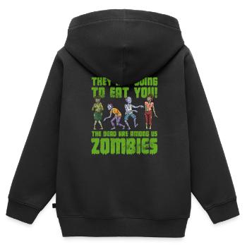 Zombie - Kinder Premium Organic Zip Hoodie - Schwarz - Hinten - AI Model Kid Male (0cm)
