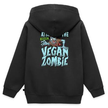 Zombie Zombie-Jäger Zombieapokalypse Geschenk - Kinder Premium Organic Zip Hoodie - Schwarz - Hinten - AI Model Kid Male (0cm)