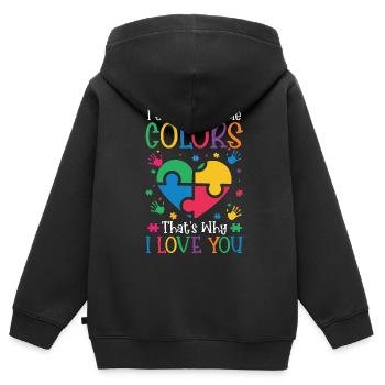 Autismus Awareness Day Autist Geschenk - Kinder Premium Organic Zip Hoodie - Schwarz - Hinten - AI Model Kid Male (0cm)