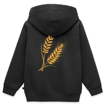 Weizen - Kinder Premium Organic Zip Hoodie - Schwarz - Hinten - AI Model Kid Male (0cm)