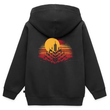 Weizen - Kinder Premium Organic Zip Hoodie - Schwarz - Hinten - AI Model Kid Male (0cm)