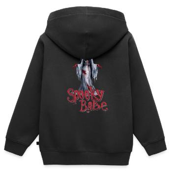 Spooky Babe Retro Bloody Costume d’horreur pour femmes - Sweat Premium à capuche zippé enfant bio - noir - Dos - AI Model Kid Male (0cm)