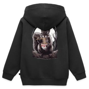 Eichhörnchen - Kinder Premium Organic Zip Hoodie - Schwarz - Hinten - AI Model Kid Male (0cm)