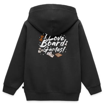 Brettspiel - Kinder Premium Organic Zip Hoodie - Schwarz - Hinten - AI Model Kid Male (0cm)