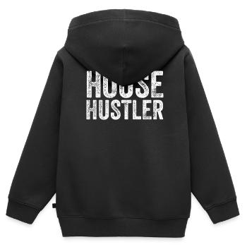 Immobilienmakler - Kinder Premium Organic Zip Hoodie - Schwarz - Hinten - AI Model Kid Male (0cm)