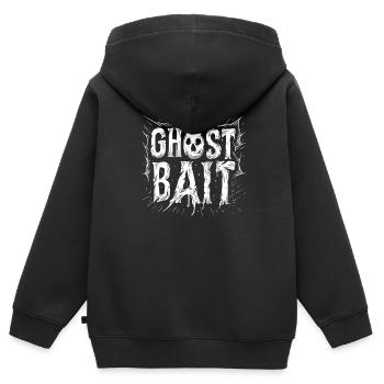 Appât fantôme Crâne Appât fantôme | Paranormal Motif - Sweat Premium à capuche zippé enfant bio - noir - Dos - AI Model Kid Male (0cm)