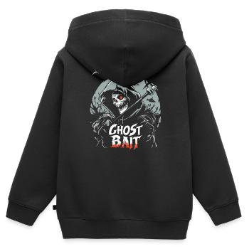 Appât fantôme Grim Reaper Appât fantôme | Paranormal - Sweat Premium à capuche zippé enfant bio - noir - Dos - AI Model Kid Male (0cm)