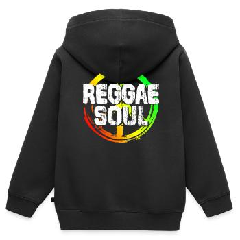 Reggae Musik - Kinder Premium Organic Zip Hoodie - Schwarz - Hinten - AI Model Kid Male (0cm)