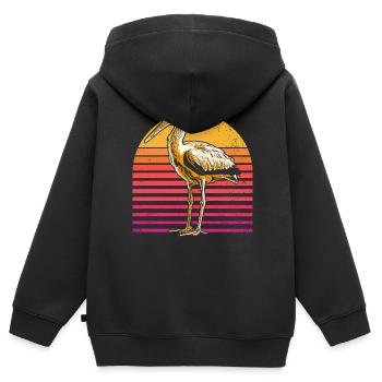 Storch - Kinder Premium Organic Zip Hoodie - Schwarz - Hinten - AI Model Kid Male (0cm)