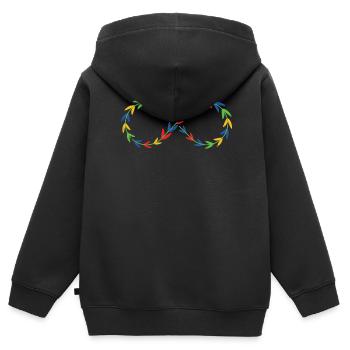 Autisme - Sweat Premium à capuche zippé enfant bio - noir - Dos - AI Model Kid Male (0cm)