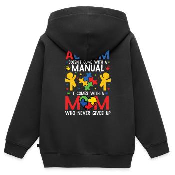 Autismus Awareness Day Autist Geschenk - Kinder Premium Organic Zip Hoodie - Schwarz - Hinten - AI Model Kid Male (0cm)