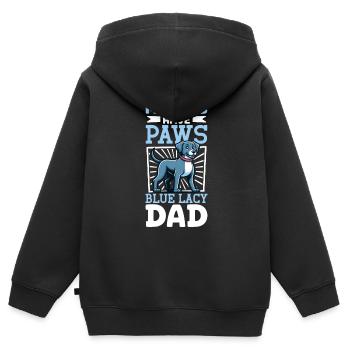 Bleu dentelle papa - Sweat Premium à capuche zippé enfant bio - noir - Dos - AI Model Kid Male (0cm)