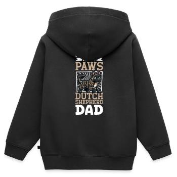 Holländischer Schäferhund Papa - Kinder Premium Organic Zip Hoodie - Schwarz - Hinten - AI Model Kid Male (0cm)