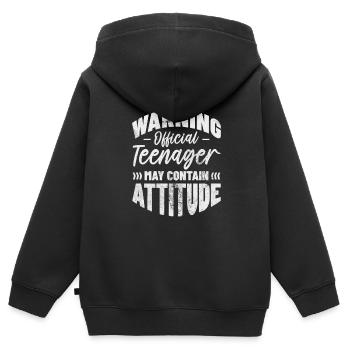 Adolescent - Sweat Premium à capuche zippé enfant bio - noir - Dos - AI Model Kid Male (0cm)