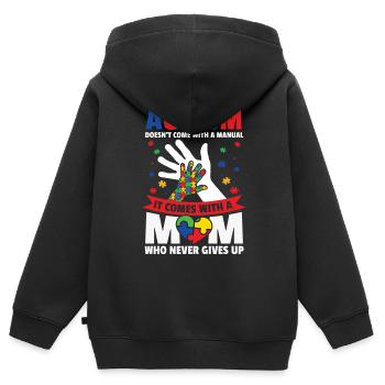 Autismus Awareness Day Autist Geschenk - Kinder Premium Organic Zip Hoodie - Schwarz - Hinten - AI Model Kid Male (0cm)