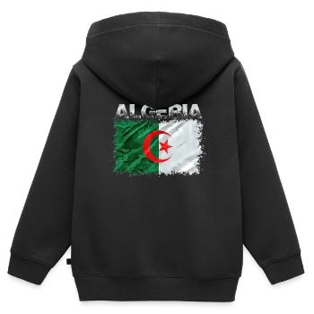 Algerien - Kinder Premium Organic Zip Hoodie - Schwarz - Hinten - AI Model Kid Male (0cm)