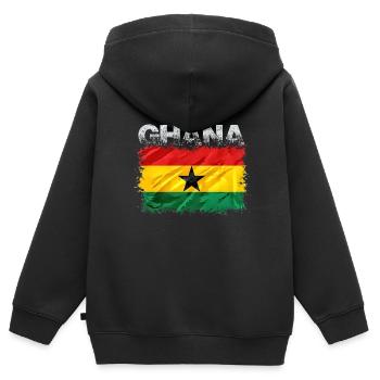 Ghana - Kinder Premium Organic Zip Hoodie - Schwarz - Hinten - AI Model Kid Male (0cm)