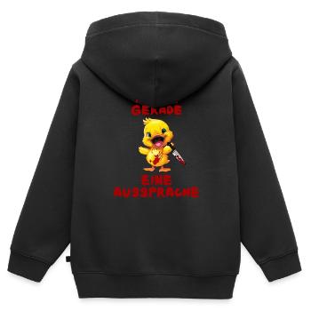 Gerade Aussprache gehabt Ente mit Messer Halloween - Kinder Premium Organic Zip Hoodie - Schwarz - Hinten - AI Model Kid Male (0cm)