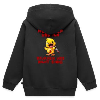 Chef und ich wurden uns nicht einig - Ente Messer - Kinder Premium Organic Zip Hoodie - Schwarz - Hinten - AI Model Kid Male (0cm)