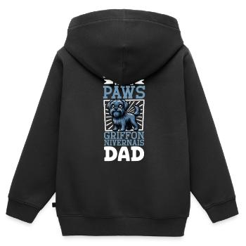 Griffon Nivernais Papa - Sweat Premium à capuche zippé enfant bio - noir - Dos - AI Model Kid Male (0cm)