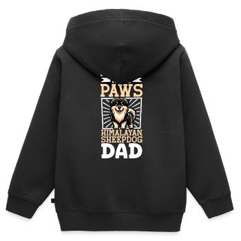 Himalaya Schäferhund Papa - Kinder Premium Organic Zip Hoodie - Schwarz - Hinten - AI Model Kid Male (0cm)