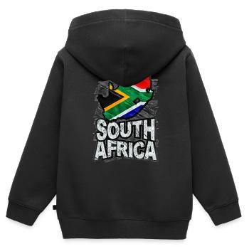 Südafrika - Kinder Premium Organic Zip Hoodie - Schwarz - Hinten - AI Model Kid Male (0cm)