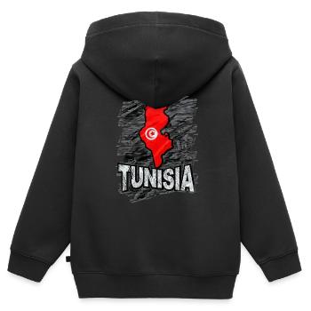 Tunesien - Kinder Premium Organic Zip Hoodie - Schwarz - Hinten - AI Model Kid Male (0cm)