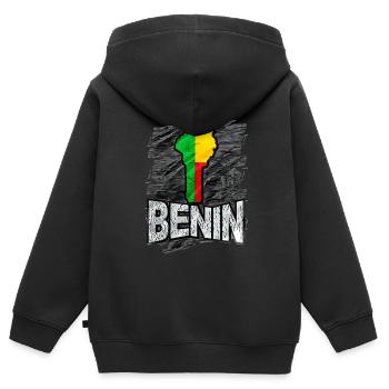 Bénin - Sweat Premium à capuche zippé enfant bio - noir - Dos - AI Model Kid Male (0cm)