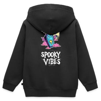 Fliegender Sarg mit Fledermausflügeln Design - Kinder Premium Organic Zip Hoodie - Schwarz - Hinten - AI Model Kid Male (0cm)