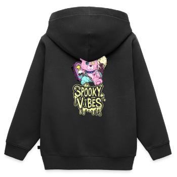 Teddybär mit Sarg und Mond Halloween Design - Kinder Premium Organic Zip Hoodie - Schwarz - Hinten - AI Model Kid Male (0cm)