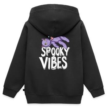 Poupée vaudou chat Halloween Design - Sweat Premium à capuche zippé enfant bio - noir - Dos - AI Model Kid Male (0cm)