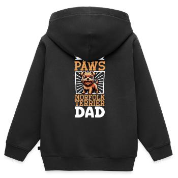 Norfolk Terrier Papa - Kinder Premium Organic Zip Hoodie - Schwarz - Hinten - AI Model Kid Male (0cm)