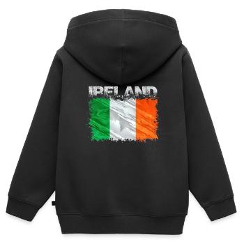 Irland - Kinder Premium Organic Zip Hoodie - Schwarz - Hinten - AI Model Kid Male (0cm)
