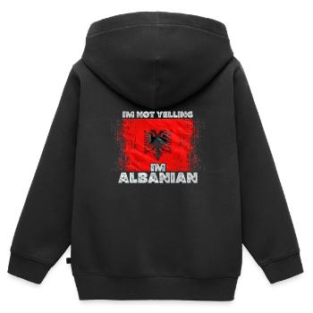 Albanien - Kinder Premium Organic Zip Hoodie - Schwarz - Hinten - AI Model Kid Male (0cm)
