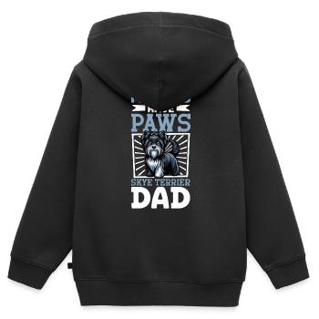 Skye Terrier Papa - Kinder Premium Organic Zip Hoodie - Schwarz - Hinten - AI Model Kid Male (0cm)