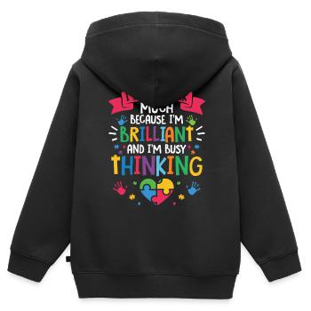 Autismus Awareness Day Autist Geschenk - Kinder Premium Organic Zip Hoodie - Schwarz - Hinten - AI Model Kid Male (0cm)
