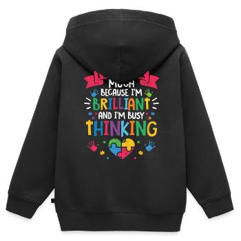 Autismus - Kinder Premium Organic Zip Hoodie - Schwarz - Hinten - AI Model Kid Male (0cm)