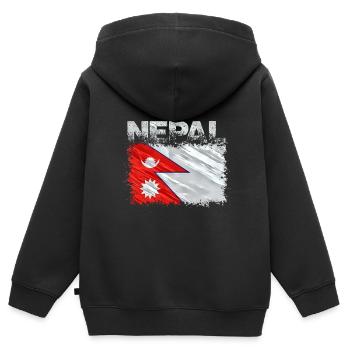 Nepal - Kinder Premium Organic Zip Hoodie - Schwarz - Hinten - AI Model Kid Male (0cm)