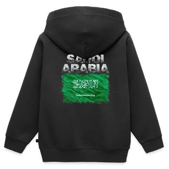 Arabie - Sweat Premium à capuche zippé enfant bio - noir - Dos - AI Model Kid Male (0cm)