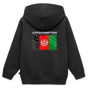 Afghanistan - Kinder Premium Organic Zip Hoodie - Schwarz - Hinten - AI Model Kid Male (0cm)