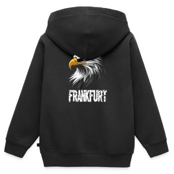 Frankfurt Adlerkopf FFM Ultras Stolz - Kinder Premium Organic Zip Hoodie - Schwarz - Hinten - AI Model Kid Male (0cm)