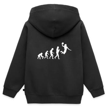 T-shirt de basket-ball B-ball Dunking Rebound Player - Sweat Premium à capuche zippé enfant bio - noir - Dos - AI Model Kid Male (0cm)