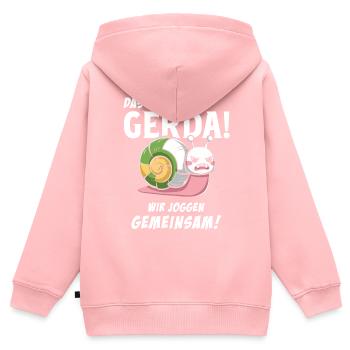 Funny Tshirt Humor Lazy Fun Sport Running Work - Kids Premium Organic Zip-up Hoodie - rose - Back - AI Model Kid Female (0cm)