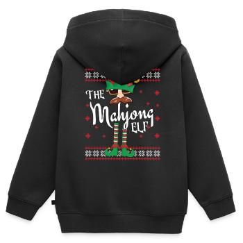 Mahjong Elf Weihnachts-Outfit für Familienfeiern - Kinder Premium Organic Zip Hoodie - Schwarz - Hinten - AI Model Kid Male (0cm)